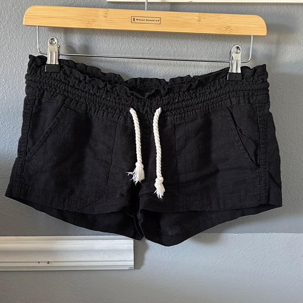 Roxy black linen shorts #576